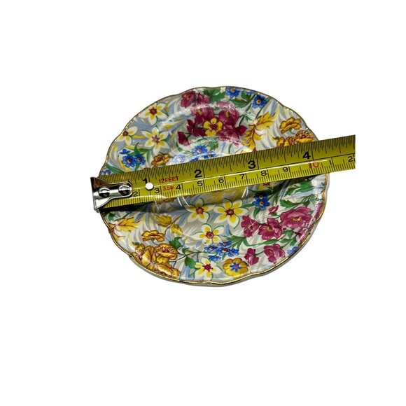 Vintage Flat Demitasse Cup & Saucer Sussex Cherry Chintz by Erphila Germany #3 - Picture 15 of 15